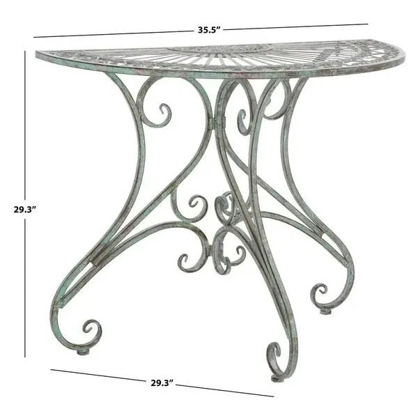 Safavieh Outdoor Annalise Accent Table - Antique Green For Sale - Image 4 of 11