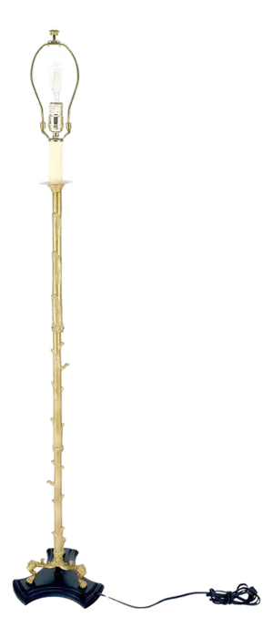 Solid Brass Bronze Faux Twig Tripod Claw Feet Base Floor Lamp Super Fine Quality