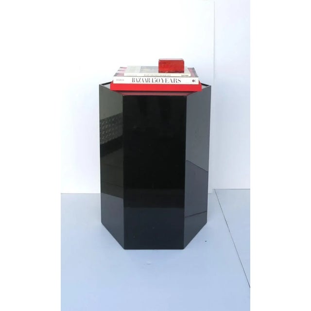Late 20th Century Black Pedestal Column Stand or Table, Circa 1970s Modern For Sale - Image 5 of 13