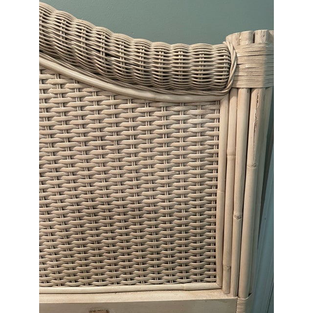 Vintage Wicker Queen Headboard With Rattan Wrapped Sides Chairish
