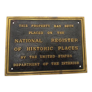 Bronze National Historic Register Home Plaque For Sale