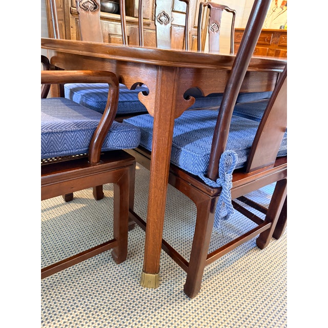 Set of 8 Vintage Rosewood Dining Chairs With Blue Seats For Sale - Image 15 of 18