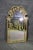 Gilt frame. Eglomised mirror on sides. 48 1/2" h x 29 7/8" w x 1 1/4" d. Condition Surface scratches. Minor finish loss.