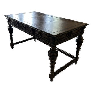 Late 20th Century Portuguese Rosewood Office Desk For Sale