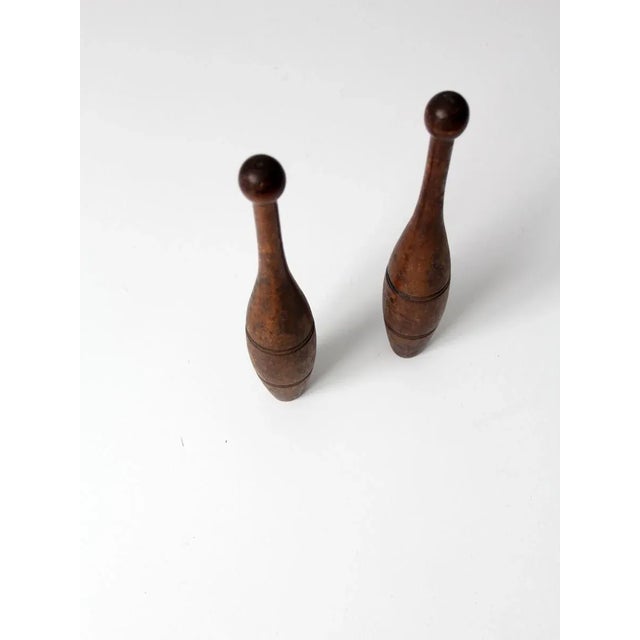 Early 20th Century Antique Wooden Juggling Clubs Pair For Sale - Image 5 of 7