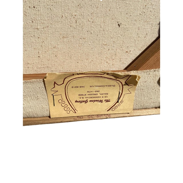 1960s Vintage Mid Century Modern Oil Painting on Canvas by Gloria Cornelius Framed For Sale In Los Angeles - Image 6 of 9