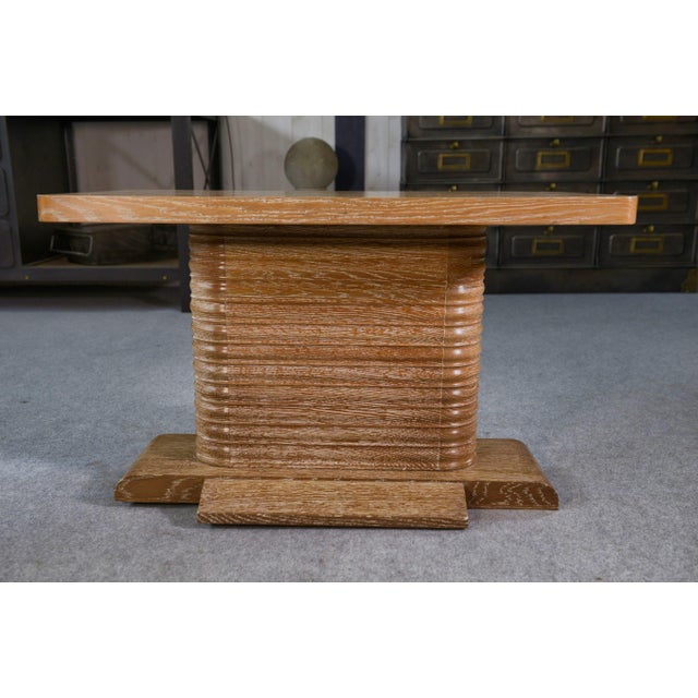 Oak Side Table attributed to Gaston Poisson, 1960s For Sale - Image 12 of 14