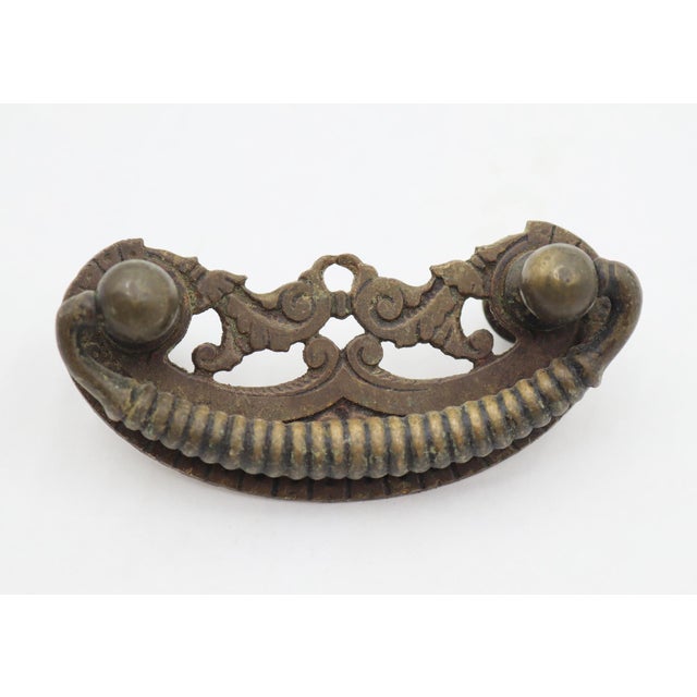 Victorian Set of Vintage Victorian Brass Bail Drawer Pulls For Sale - Image 3 of 6