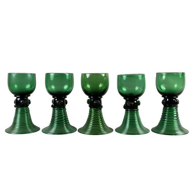 Glass Antique Green Glasses - Collection of 61 For Sale - Image 7 of 10