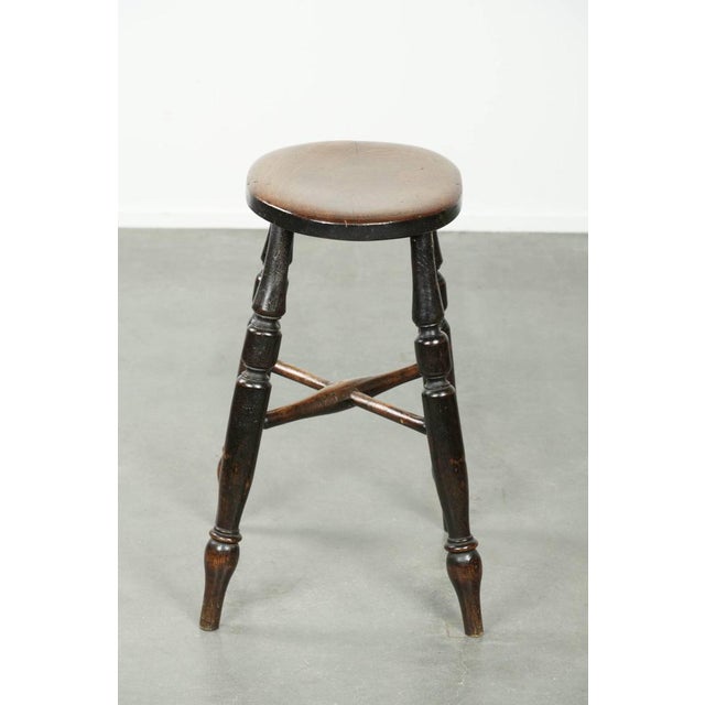 Antique English Windsor Stool, 1800s For Sale - Image 5 of 12