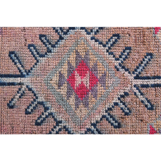 Textile Vintage Turkish Oushak Handmade Wool Cotton Purple Runner Rug For Sale - Image 7 of 10