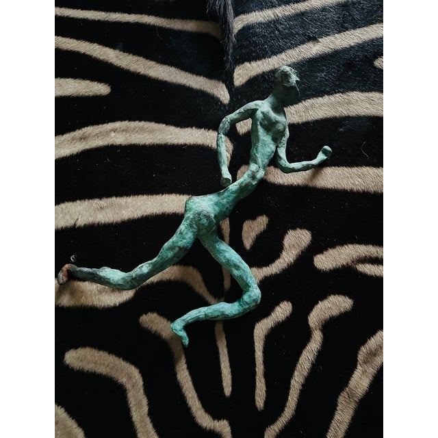 Vintage Bronze 14.5” Brutalist Running Figure For Sale - Image 14 of 16