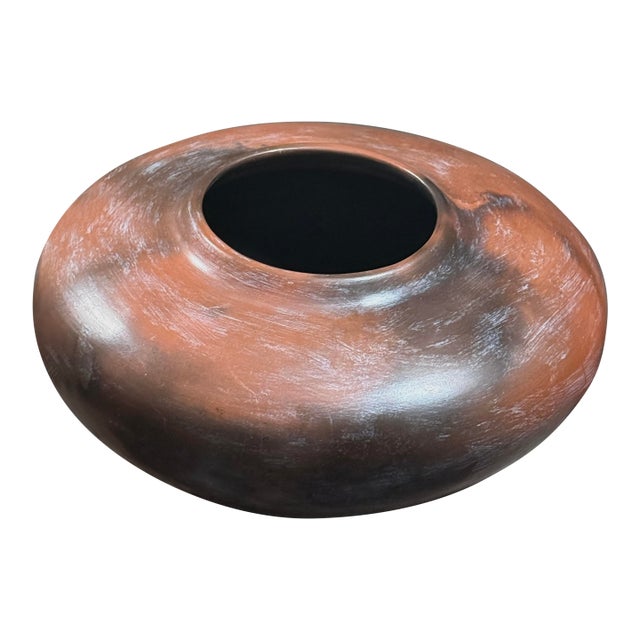 Vintage Postmodernist Wood Fired Ceramic Vessel, Signed For Sale