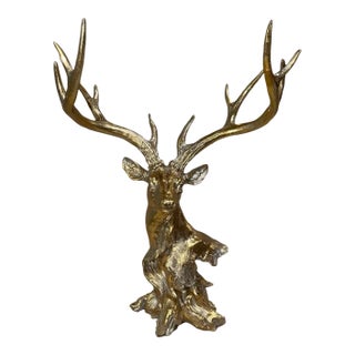 Gold Leaf Stag Head For Sale
