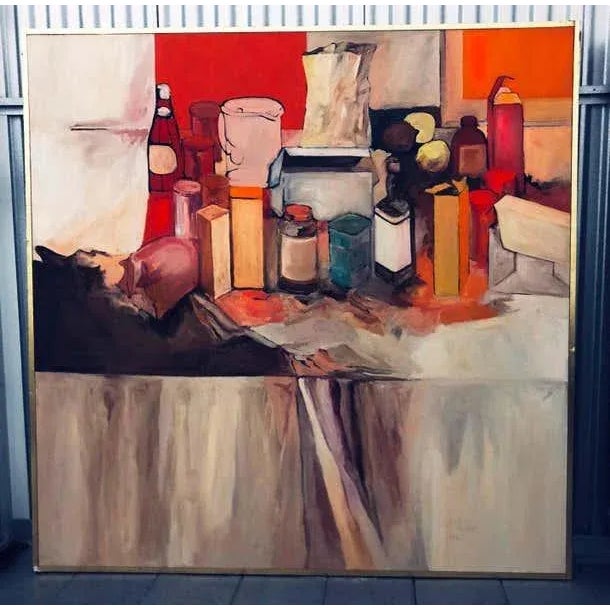 1960s Pop Art Oil on Canvas Untitled Still-Life Painting by Salvatore Grippi, 1965 For Sale - Image 5 of 5