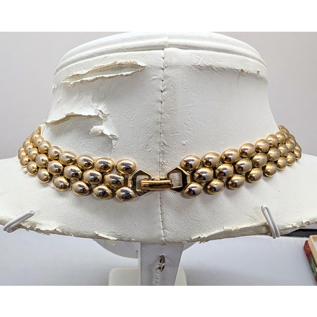 Vintage Signed Napier Goldtone Jewel Tone Rhinestone Collar Necklace For Sale - Image 11 of 11