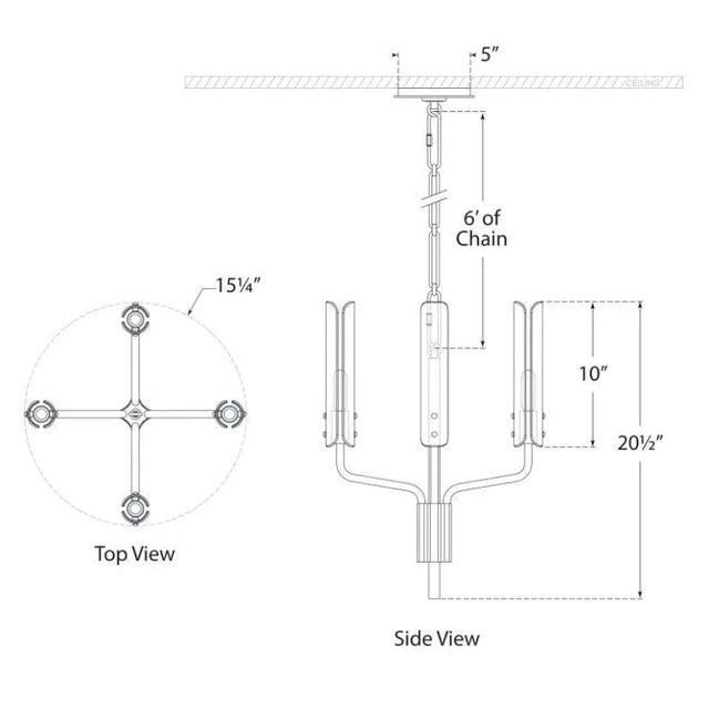 Visual Comfort AERIN for Visual Comfort Signature Casoria Petite Chandelier in Bronze with Clear Glass For Sale - Image 4 of 4