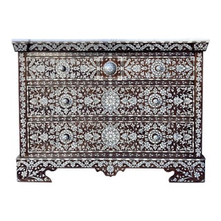 1990s Exquisite Mother-of-Pearl Inlaid Chest of Drawers For Sale