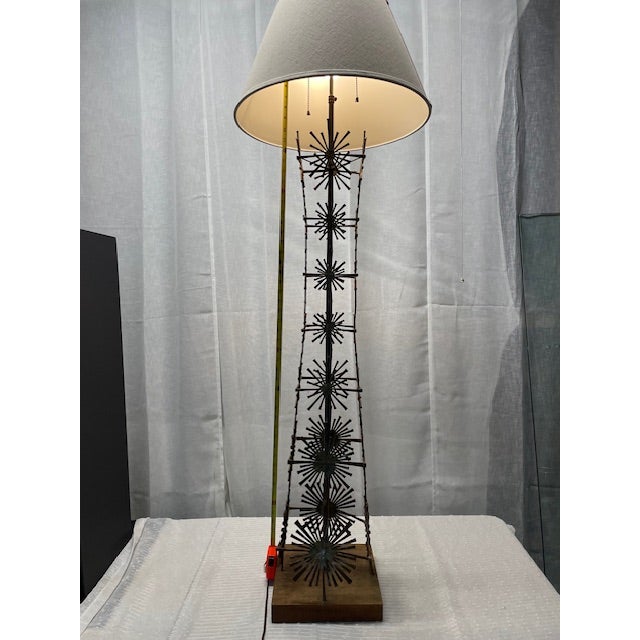 1950s 1960s Mid-Century Paul Evans Style Sculptural Brutalist Abstract Metal Modern Art Floor Lamp For Sale In Atlanta - Image 6 of 8