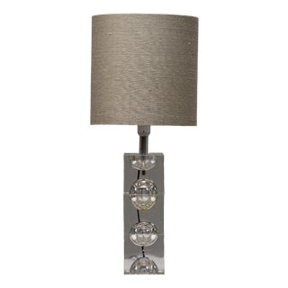 Vintage Space Age Sculptural Glass Table Lamp, 1970s For Sale