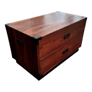 Mid 20th Century Campaign-Style Rosewood Chest of Drawers For Sale