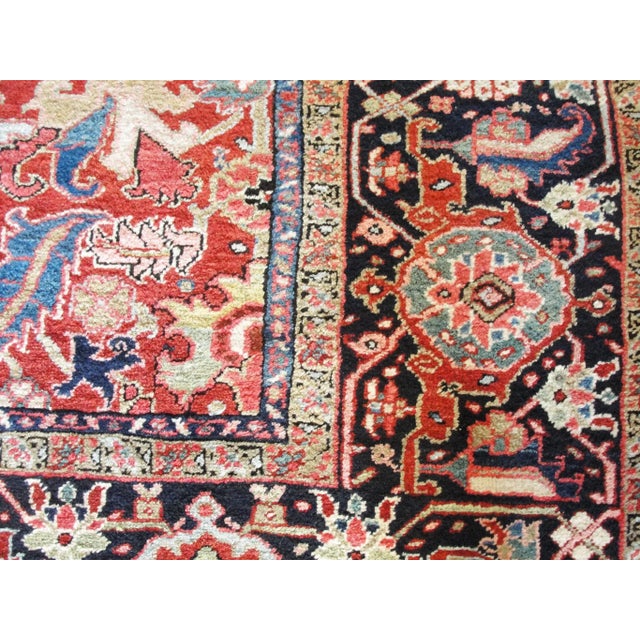 Wood Antique Dragon Heriz Serapi Rug For Sale - Image 7 of 10
