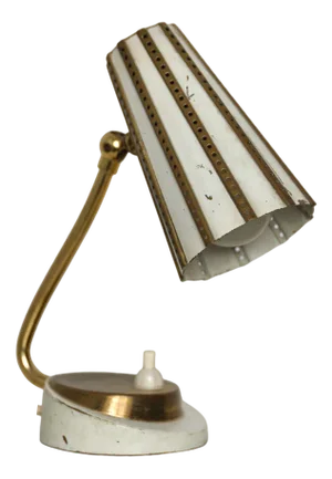 Brass and White Desk Lamp, 1950s