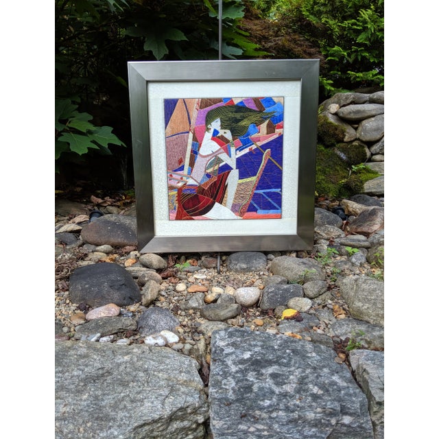 Original Woman on Asian Long-Tail Boat Silk Thread Stitched Art For Sale - Image 12 of 13