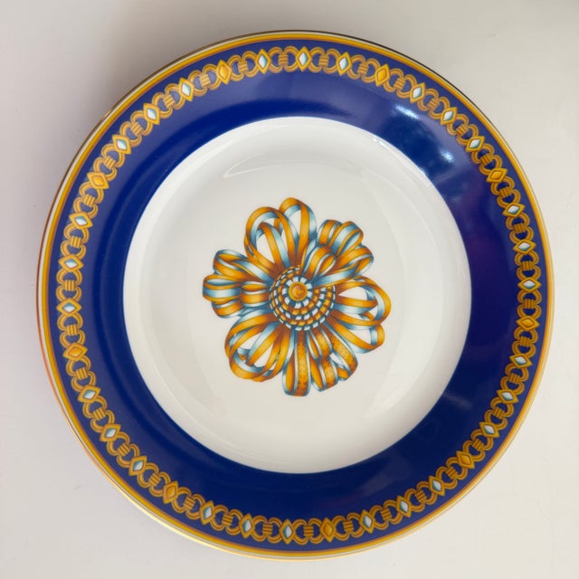 1980s Silk Rosette Soup Plate from Hermès, 1980s For Sale - Image 5 of 5