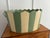 Vintage Scalloped Green and White Striped Urn For Sale - Image 4 of 12