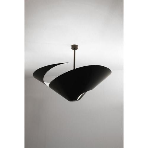 Large Mid-Century Modern Black Snail Ceiling or Wall Lamp by Serge Mouille For Sale - Image 3 of 8