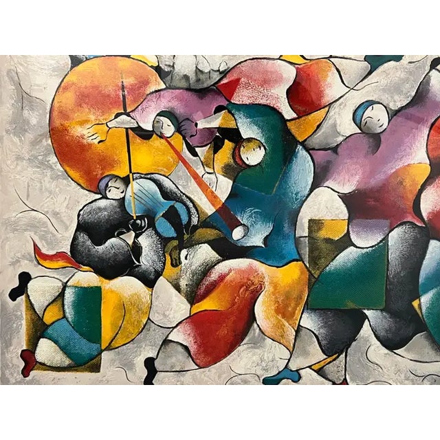 Expressionism David Schluss Midnight Celebration Serigraph Hand Signed , Numbered & Stamped 1995 For Sale - Image 3 of 11