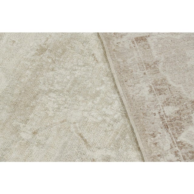 Textile Rug & Kilim’s Oushak Style Rug in White, Beige and Gray, With Floral Patterns For Sale - Image 7 of 7