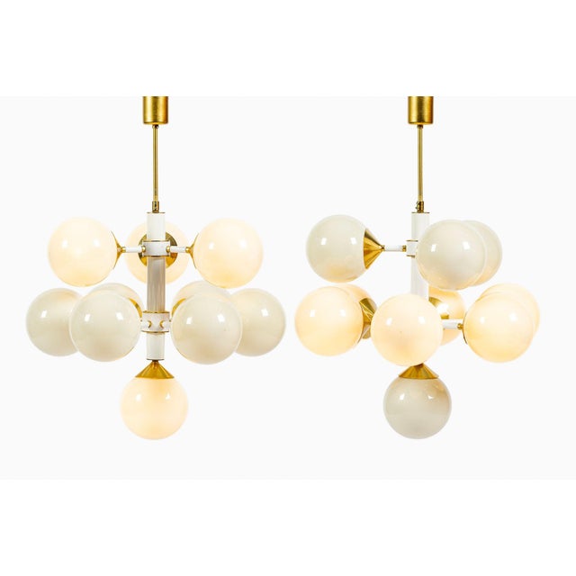 1970s Mid-Century Modern Sputnik Chandeliers by Szarvasi, Hungary - a Pair 3 Available For Sale - Image 4 of 18