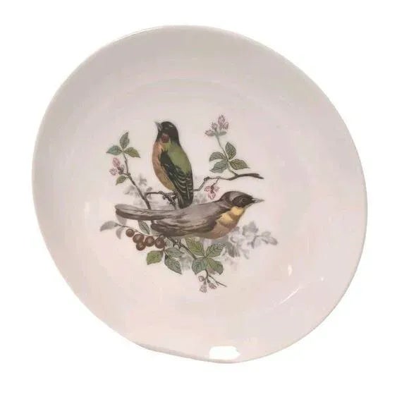 1950s 4 Pc Andrea by Sadek Bird 8" Plate White Salad Cake Nature Sparrow #9050 Bavaria For Sale - Image 11 of 13