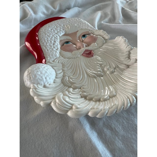 Vintage Large Santa Ceramic Serving Tray For Sale - Image 9 of 9
