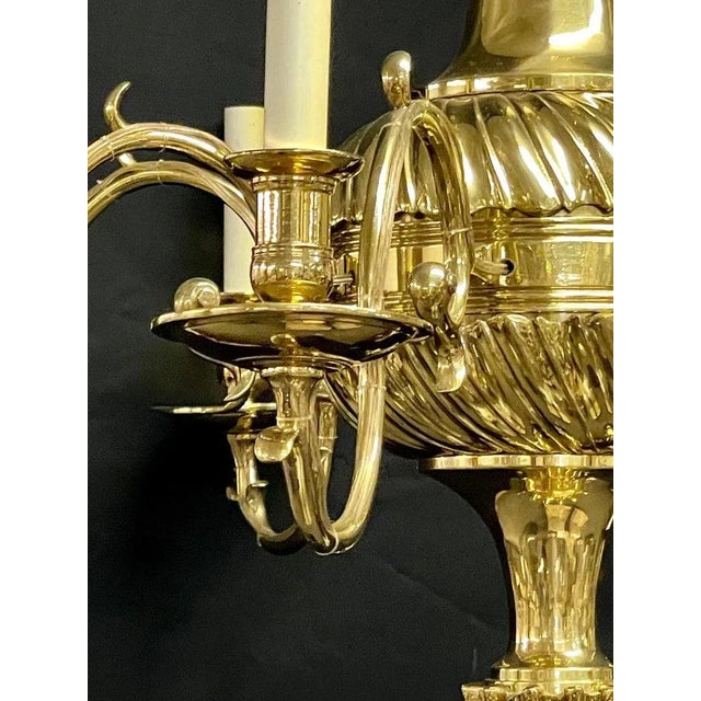 Bronze Bronze Georgian Style Chandelier Having Eight Lights For Sale - Image 8 of 13