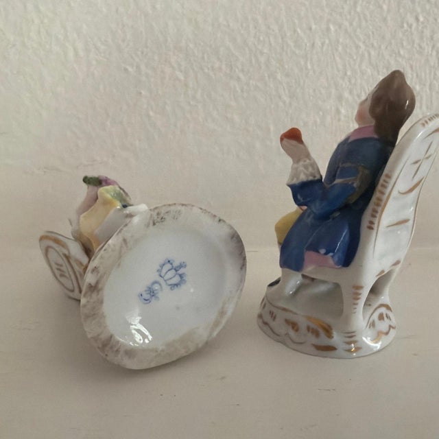 Late 19th Century Two Antique Figurines Made by Sitzendorf In Germany - Late 19th / Early 20th For Sale - Image 5 of 6