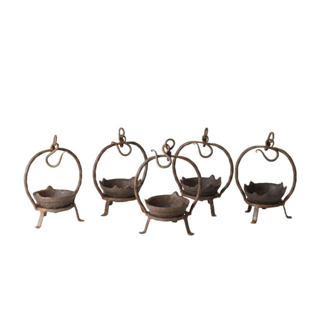 Set of 5 Vintage Oil Burner or Candle Holder For Sale - Image 9 of 9