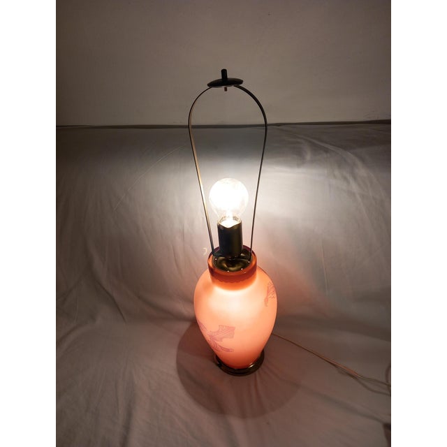 French Table Lamp with Etched Glass For Sale - Image 10 of 17