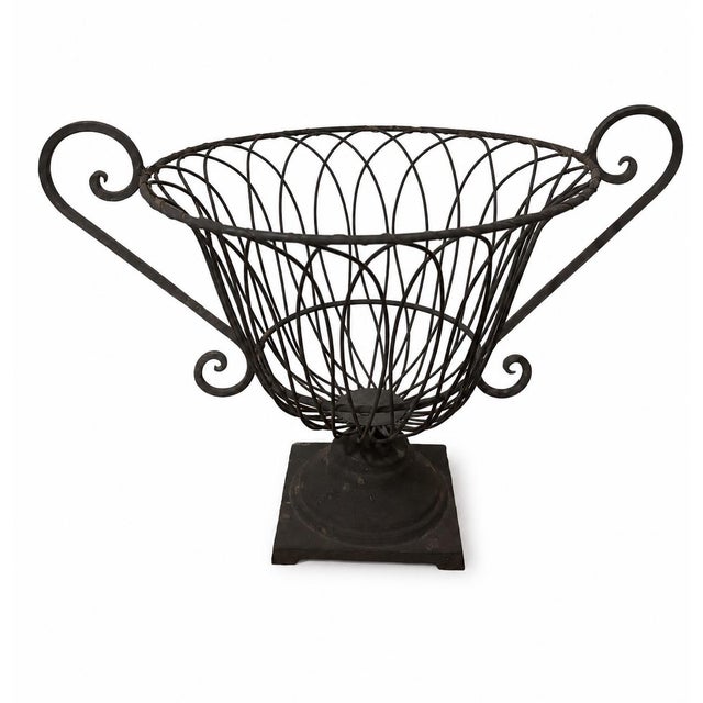 Vintage French Garden Urn Pedestal Planter With Decorative Scroll Handles For Sale In Louisville - Image 6 of 10