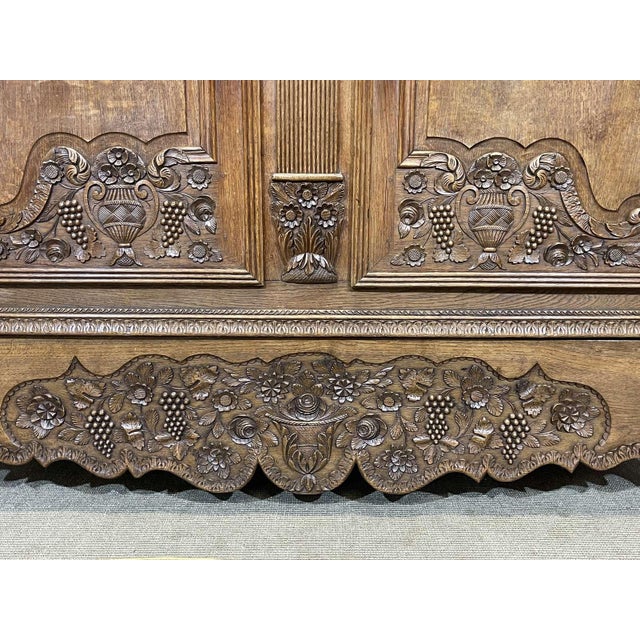 19th Century Norman Wedding Armoire in Light Oak For Sale - Image 13 of 18