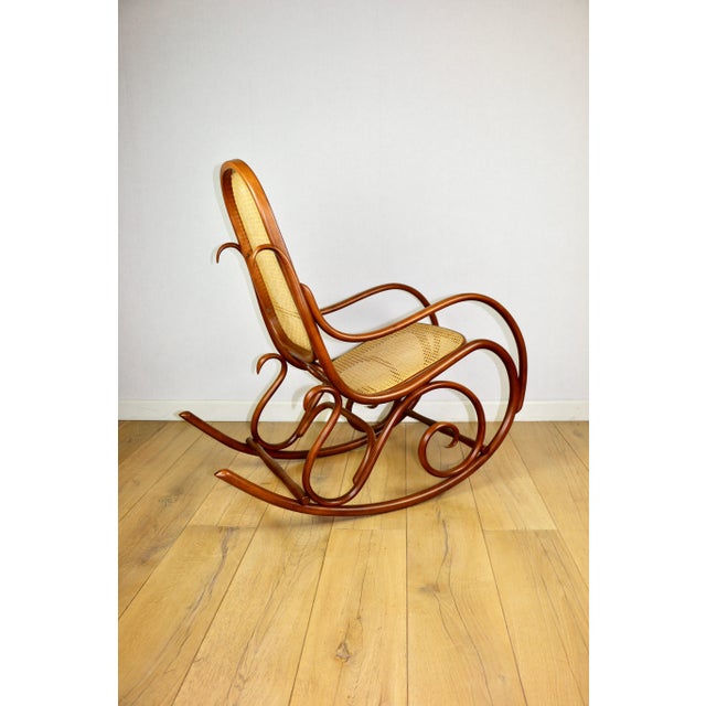 Vintage Brown Rocking Chair by Michael Thonet For Sale - Image 10 of 12