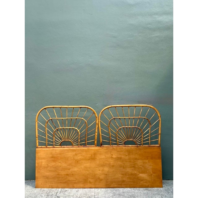 Vintage King Size Rattan Headboard For Sale - Image 9 of 12
