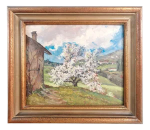 Benedetto Ghivarello, Pino Torinese, 1936, Oil on Panel, Framed