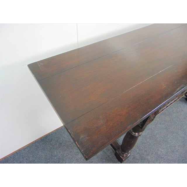 Collection Reproductions William & Mary Cherry Carved Console Table For Sale In Philadelphia - Image 6 of 11