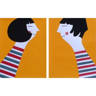 Summer Boy & Summer Girl Framed Print - A Pair For Sale