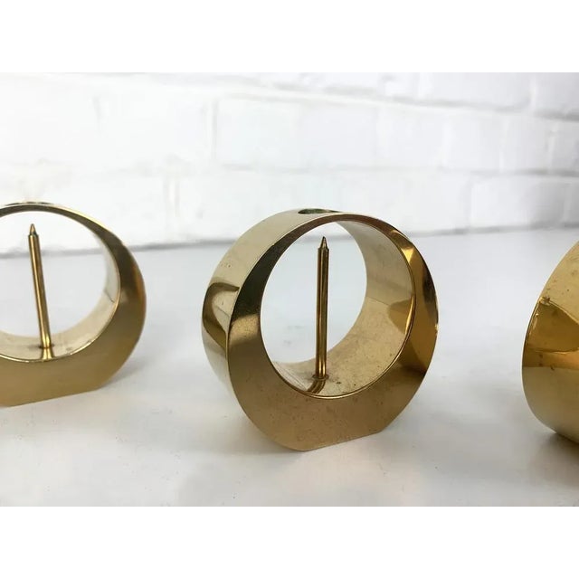 Metal Mid-Century Scandinavian Candleholders in Brass by Arthur Pe, Kolbäck, Sweden, 1950s, Set of 3 For Sale - Image 7 of 11