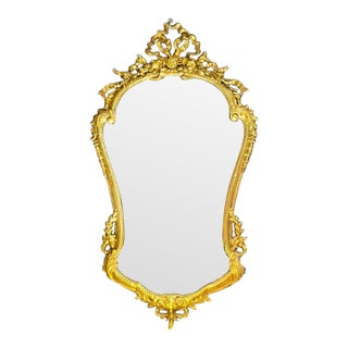 Baroque Wall Mirror With Hand-Carved Gold Leaf Frame – Statement Mirror For Sale