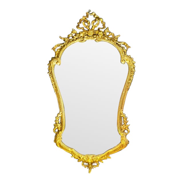 Baroque Wall Mirror With Hand-Carved Gold Leaf Frame – Statement Mirror For Sale